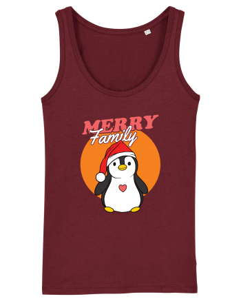 Pentru Crăciun în familie - Familia veselă, pinguin cu căciulă Burgundy
