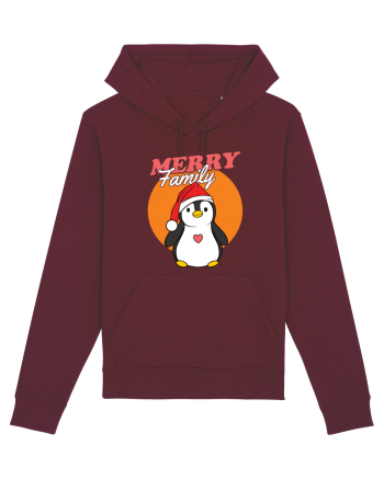 Pentru Crăciun în familie - Familia veselă, pinguin cu căciulă Burgundy