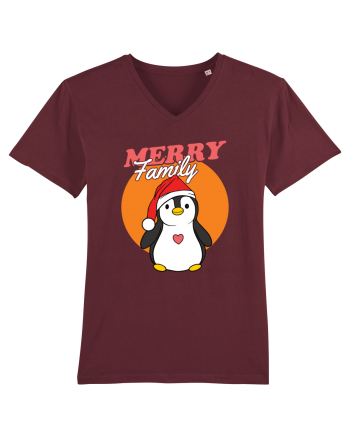 Pentru Crăciun în familie - Familia veselă, pinguin cu căciulă Burgundy