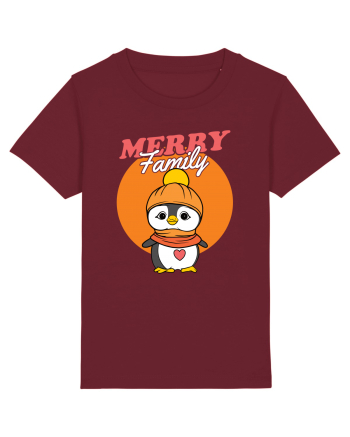 Pentru Crăciun în familie - Familia veselă, pinguin cu fular Burgundy