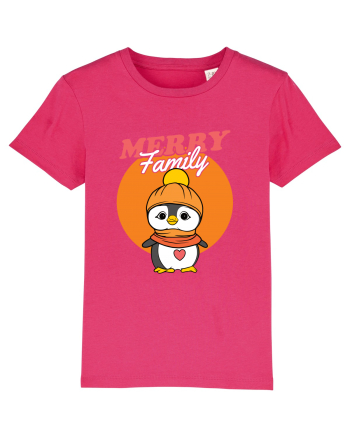 Pentru Crăciun în familie - Familia veselă, pinguin cu fular Raspberry