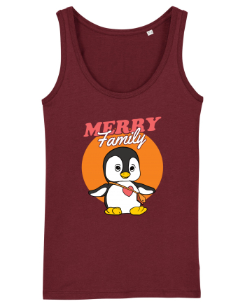Pentru Crăciun în familie - Familia veselă, pinguin cu geantă Burgundy