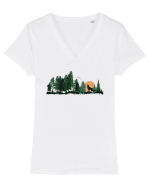Wild forest Tricou mânecă scurtă guler V Damă Evoker