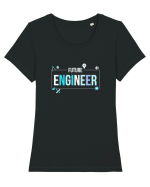 Viitor Inginer - Elemente (alb) Tricou mânecă scurtă guler larg fitted Damă Expresser