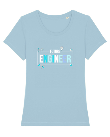 Viitor Inginer - Elemente (alb) Sky Blue