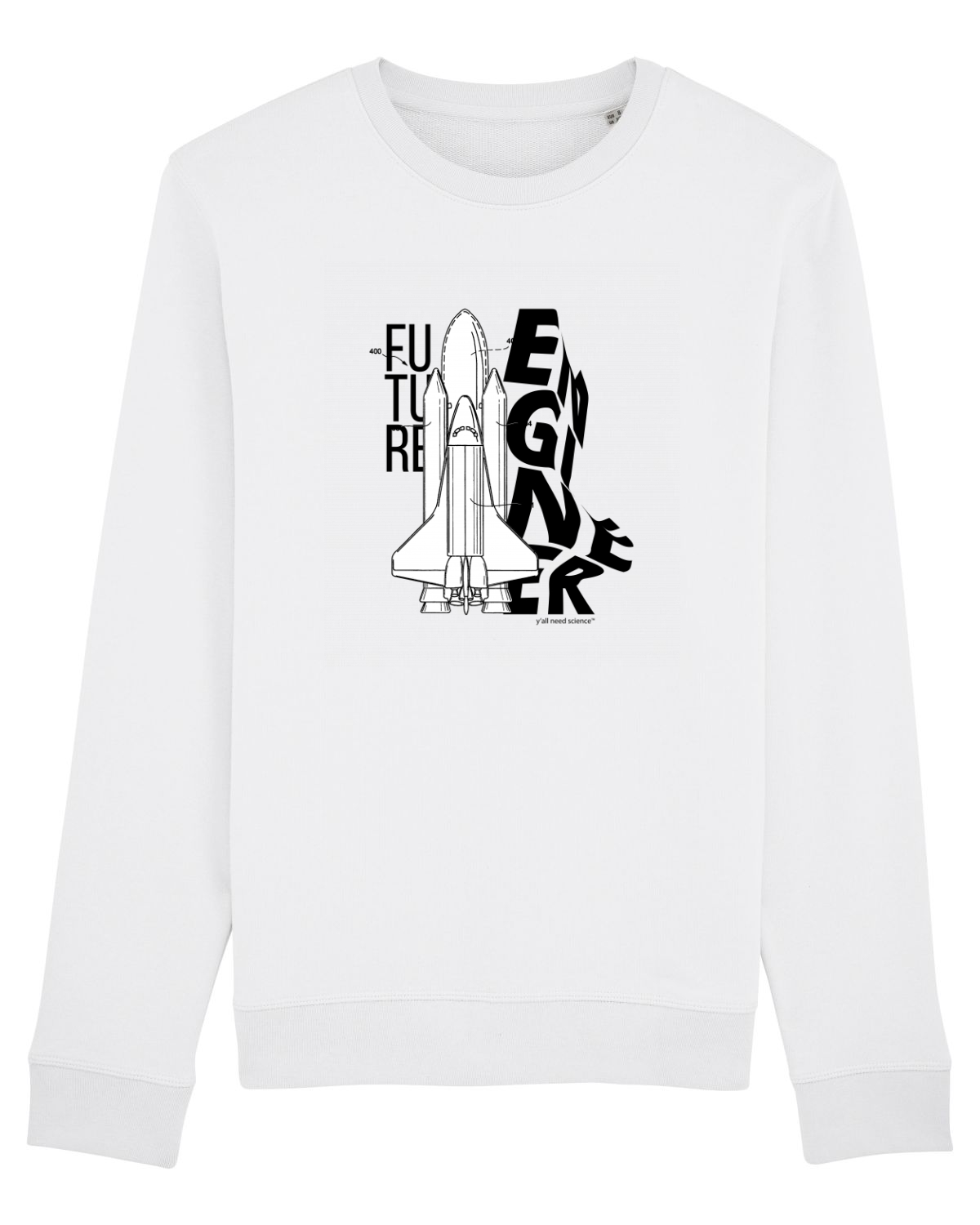 Bluză mânecă lungă Unisex Rise White