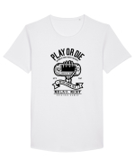 Play or Die Skeleton Black Tricou mânecă scurtă guler larg Bărbat Skater