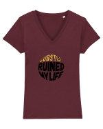 Dubstep Ruined My Life (sferă) Tricou mânecă scurtă guler V Damă Evoker