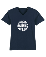 Dubstep Ruined My Life (sferă) alb Tricou mânecă scurtă guler V Bărbat Presenter