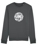 Dubstep Ruined My Life (sferă) alb Bluză mânecă lungă Unisex Rise