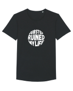 Dubstep Ruined My Life (sferă) alb Tricou mânecă scurtă guler larg Bărbat Skater