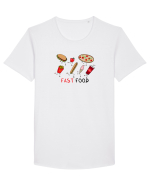 Fast Food Tricou mânecă scurtă guler larg Bărbat Skater