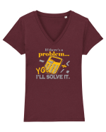 CALCULATOR Tricou mânecă scurtă guler V Damă Evoker