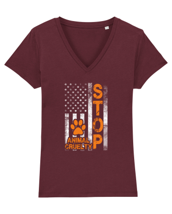 STOP ANIMAL CRUELTY Burgundy