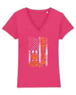 STOP ANIMAL CRUELTY Tricou mânecă scurtă guler V Damă Evoker
