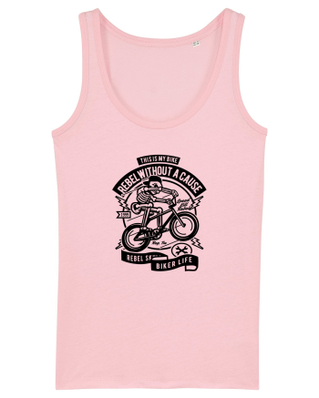 Rebel Biker Skeleton Black Cotton Pink