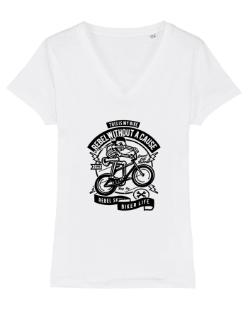Rebel Biker Skeleton Black White