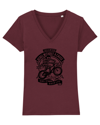 Rebel Biker Skeleton Black Burgundy