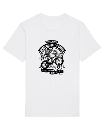 Rebel Biker Skeleton Black White