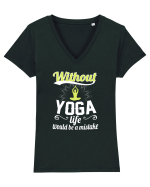 YOGA Tricou mânecă scurtă guler V Damă Evoker