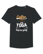 COFFEE YOGA Tricou mânecă scurtă guler larg Bărbat Skater