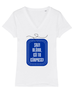Te carpesc v2  Tricou mânecă scurtă guler V Damă Evoker