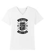 Retro Radio Black Tricou mânecă scurtă guler V Bărbat Presenter
