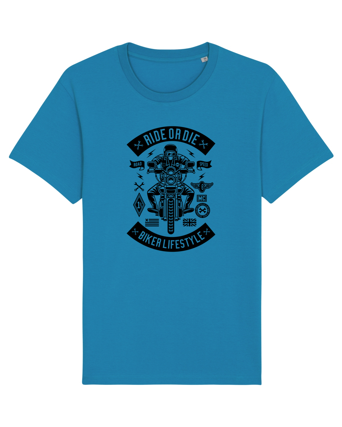 Tricou mânecă scurtă Unisex Rocker Azur