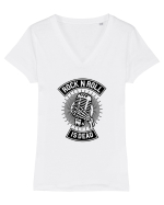 Rock n Roll is Dead Black Tricou mânecă scurtă guler V Damă Evoker