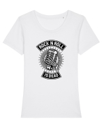 Rock n Roll is Dead Black Tricou mânecă scurtă guler larg fitted Damă Expresser