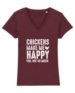 CHICKEN Tricou mânecă scurtă guler V Damă Evoker