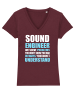 SOUND ENGINEER Tricou mânecă scurtă guler V Damă Evoker