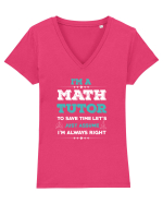 MATH TUTOR Tricou mânecă scurtă guler V Damă Evoker