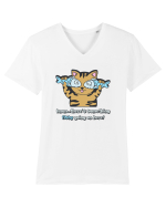 Cute Cat Tricou mânecă scurtă guler V Bărbat Presenter