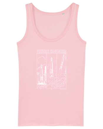 Viitor Inginer - Lansare Rachetă (alb) Cotton Pink