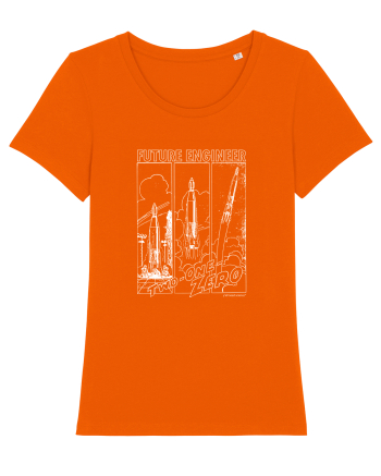 Viitor Inginer - Lansare Rachetă (alb) Bright Orange