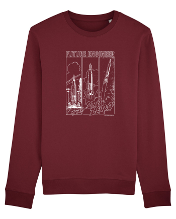 Viitor Inginer - Lansare Rachetă (alb) Burgundy
