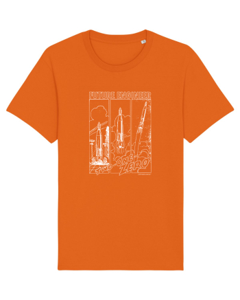 Viitor Inginer - Lansare Rachetă (alb) Bright Orange