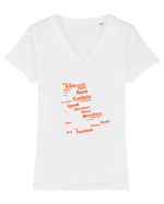 CYCLING Tricou mânecă scurtă guler V Damă Evoker