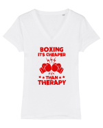 BOX Tricou mânecă scurtă guler V Damă Evoker