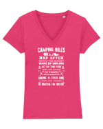 CAMPING Tricou mânecă scurtă guler V Damă Evoker