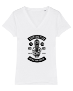 Pistol Shooting Black Tricou mânecă scurtă guler V Damă Evoker
