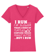 RUN Tricou mânecă scurtă guler V Damă Evoker