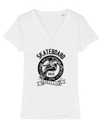Skateboard Rebellion Black Tricou mânecă scurtă guler V Damă Evoker