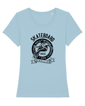 Skateboard Rebellion Black Sky Blue