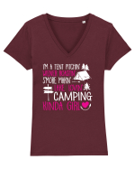 CAMPING Tricou mânecă scurtă guler V Damă Evoker