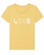 LOVE Tricou mânecă scurtă guler larg fitted Damă Expresser