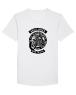 Skull Biker Black Tricou mânecă scurtă guler larg Bărbat Skater