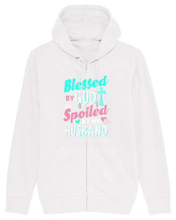 Blessed by God Spoiled by my husband White