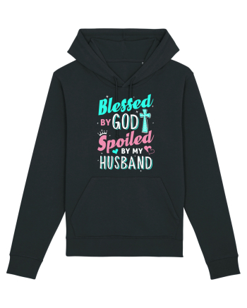 Blessed by God Spoiled by my husband Black